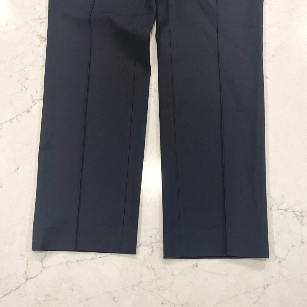 Akris Punto Straight Leg Dress Pants Women 8 Black Side Zip Ankle Pocket Stretch - Picture 9 of 14